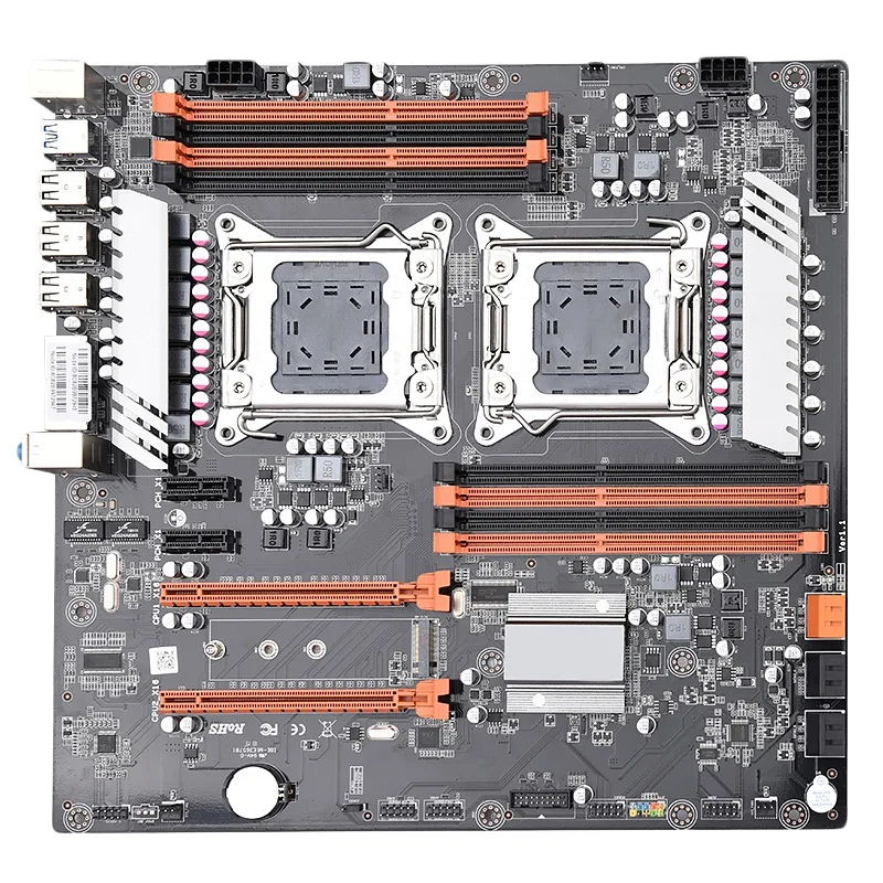 X79 двойной ЦП Lga2011 материнская плата Поддержка Intel E5 2689 2670 Ddr3 1333/1600 МГц 256 ГБ M.2 Nvme Sata3
