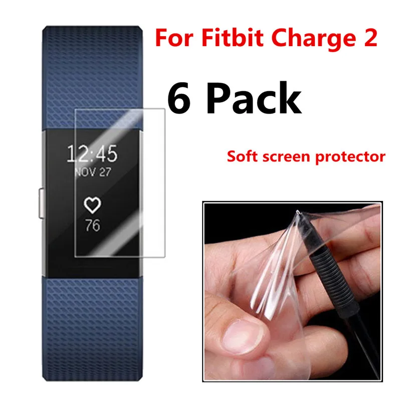 Protector de pantalla transparente para Fitbit Charge 2, película suave de alta...