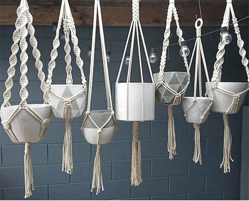 Ins Северная Подвеска для растений из макраме 100% Хлопок Веревка полка подсвечник