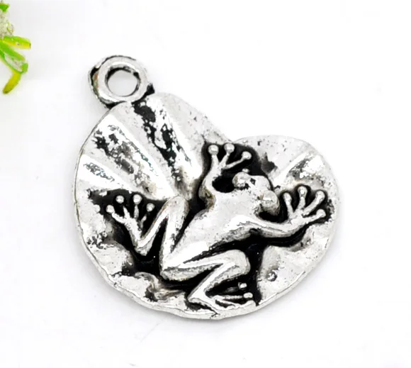 Подвески из цинкового металлического сплава с подвеской лягушка серебристого