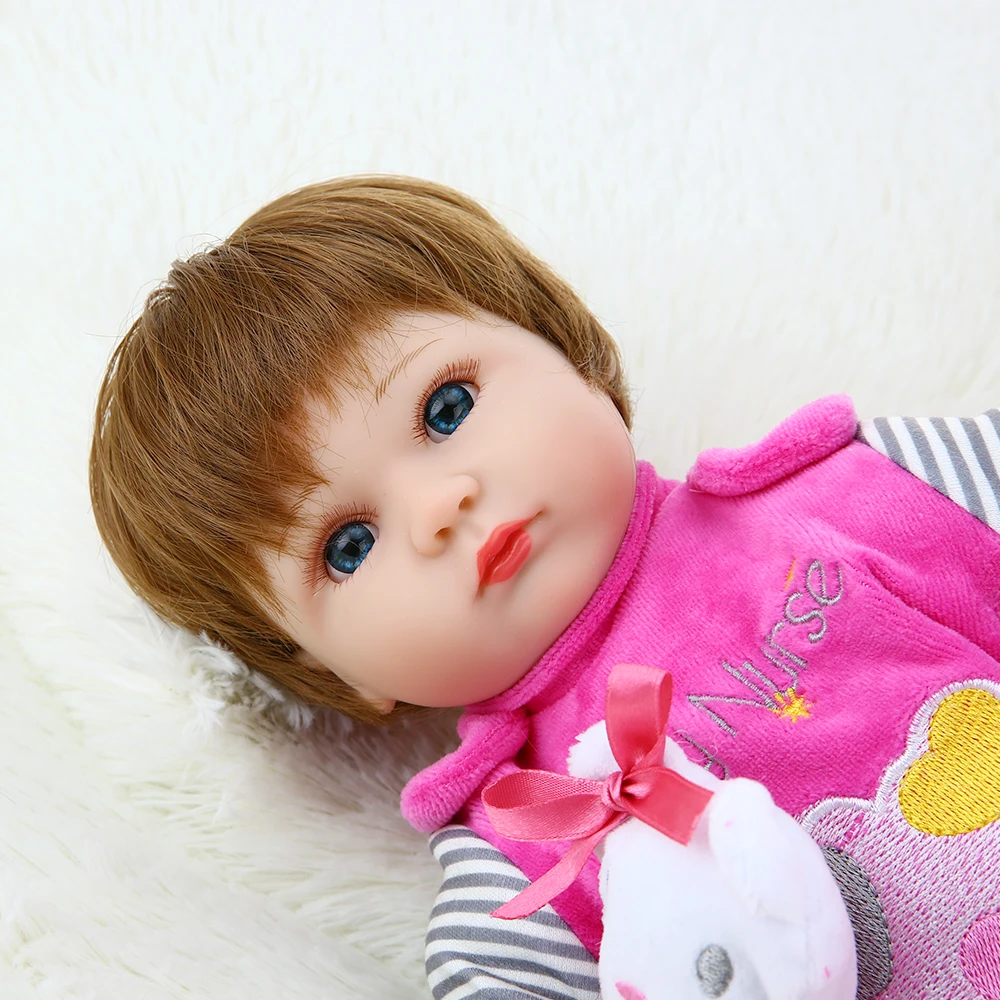 Кукла Reborn Baby из мягкого силикона и винила 41 см кукла с коричневым париком для