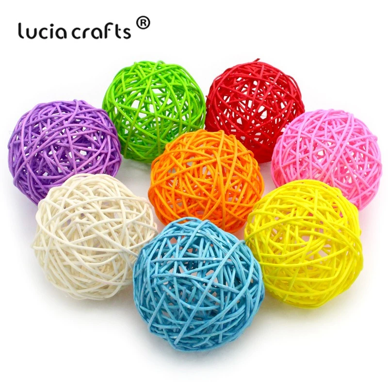 Lucia crafts 3 см/5 см/9 см/10 см/12 см случайный свадебный декоративный шар из ротанга, Рождественский Декор, украшение для дома, украшение для дома M0802