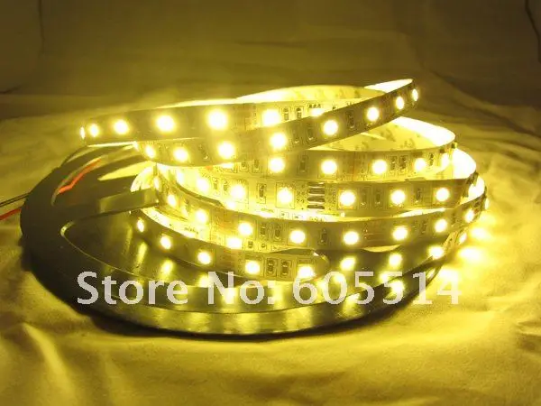[Seven Neon] 155 метров 60leds/M 5050 IP20/IP67 2500K Золотая желтая полоса + 10 шт 12В 20A адаптер питания