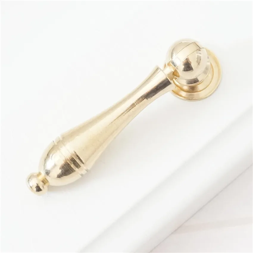 Polished Brass Винтажные латунные ручки для выдвижных ящиков, ручки для комода, ручки для выдвижных ящиков, ручки для выдвижных ящиков, обрабатывает антикварную бронзу, ручки для кухонного шкафа, ретро кулон - Цвет: Polished Brass