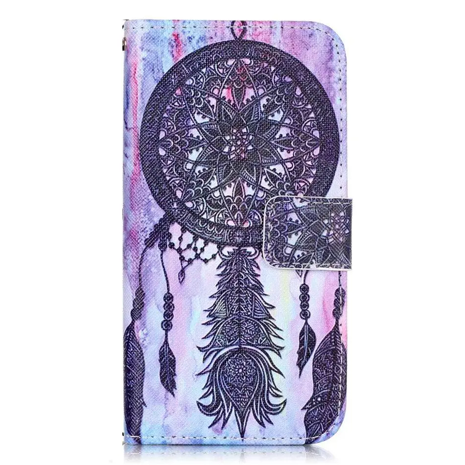 Black Chimes Модный чехол для iPhone 7, 8, 6, 6S Plus, 5, 5S, SE, 4, 4S, Капа, скелет, цветы, лотос, слоны, подставка, кошелек, карман для карт, чехол, E03Z - Цвет: Black Chimes