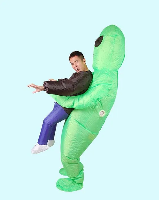 Надувные костюмы инопланетянина для мужчин, fantasia adulto Monster Scary Green Alien, вечерние костюмы на Хэллоуин для взрослых