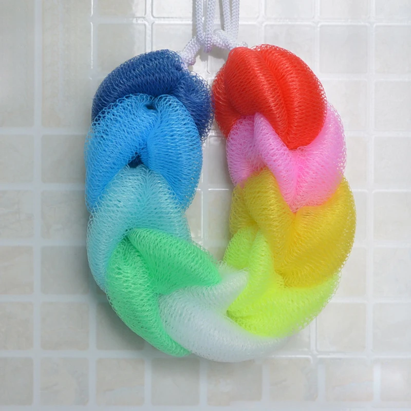 2 шт. ванна/душа тела Отшелушивание ремень губки мяч цветок сеточку плеча