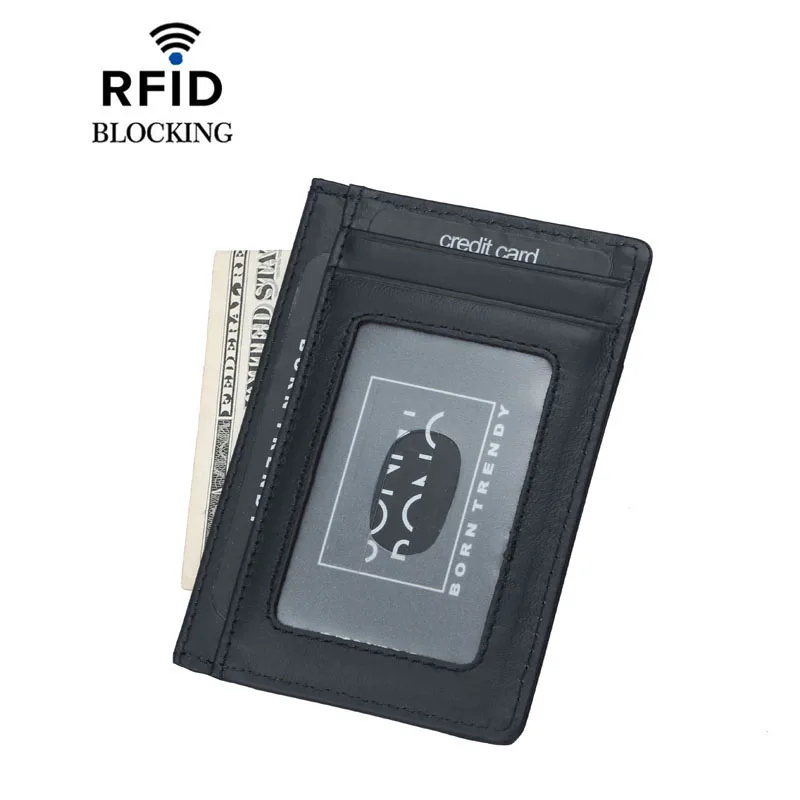 GENODERN натуральная кожа кредитный держатель для Карт RFID блокирующий держатель для карт s кошелек первый коровьей держатель для карт s Чехол подарок для мужчин