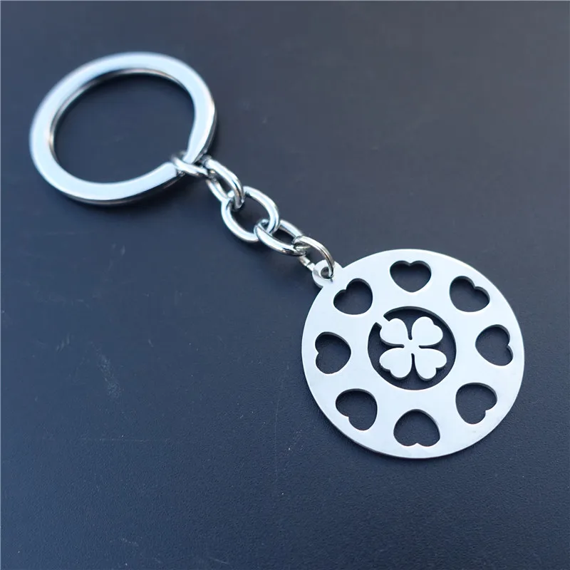 

Lucky Four-Leaf Clover Keychain Stainless Steel 4 Hearts into Abundance Symbol Pendant Charm Luck of the Irish Keyring Jewelry