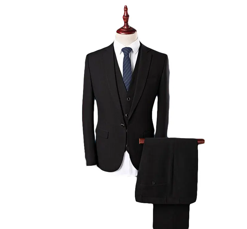 Новые высококачественные фиолетовые черные синие мужские костюмы (пиджак + жилет