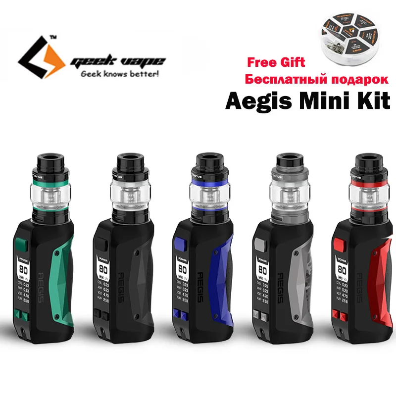 Geekvape Aegis мини 80 Вт комплект с аккумулятором 2200 мАч Быстрая зарядка aegis мод и 5 мл