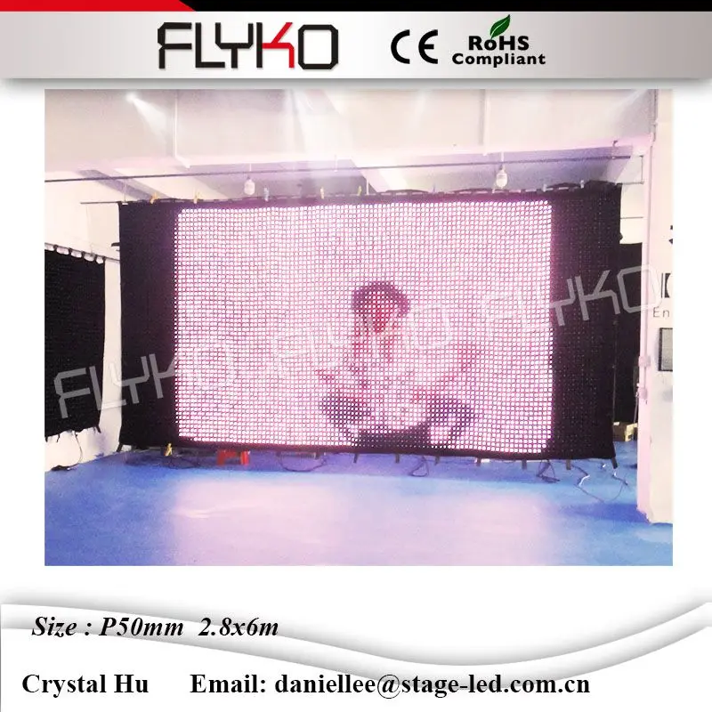 Сценическое украшение фон дизайн образец pixelflex led видео занавес цена P50mm 2.8x6m |