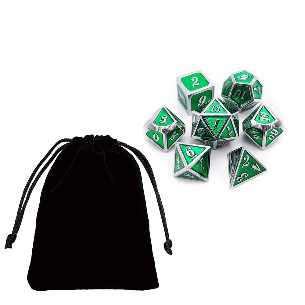 DnD металлические кости RPG MTG кубики курсивом шрифт кости включают кости мешочек разные цвета D4 D6 D8 D10 D12 D20