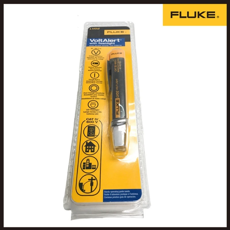 Fluke LVD2 Бесконтактный светодиодный светильник тестер обнаружения напряжения 90-600 в LVD2 светодиодный светильник Бесконтактный детектор напряжения переменного тока