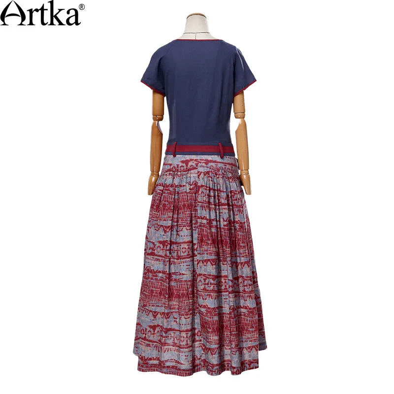 Женское винтажное платье составного кроя ARTKA белое элегантное приталенное из