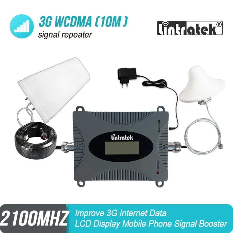 Lintratek MINI 3G 2100MHz усилитель сотового сигнала B1 WCDMA 2100 повторителя UMTS LPD антенна +