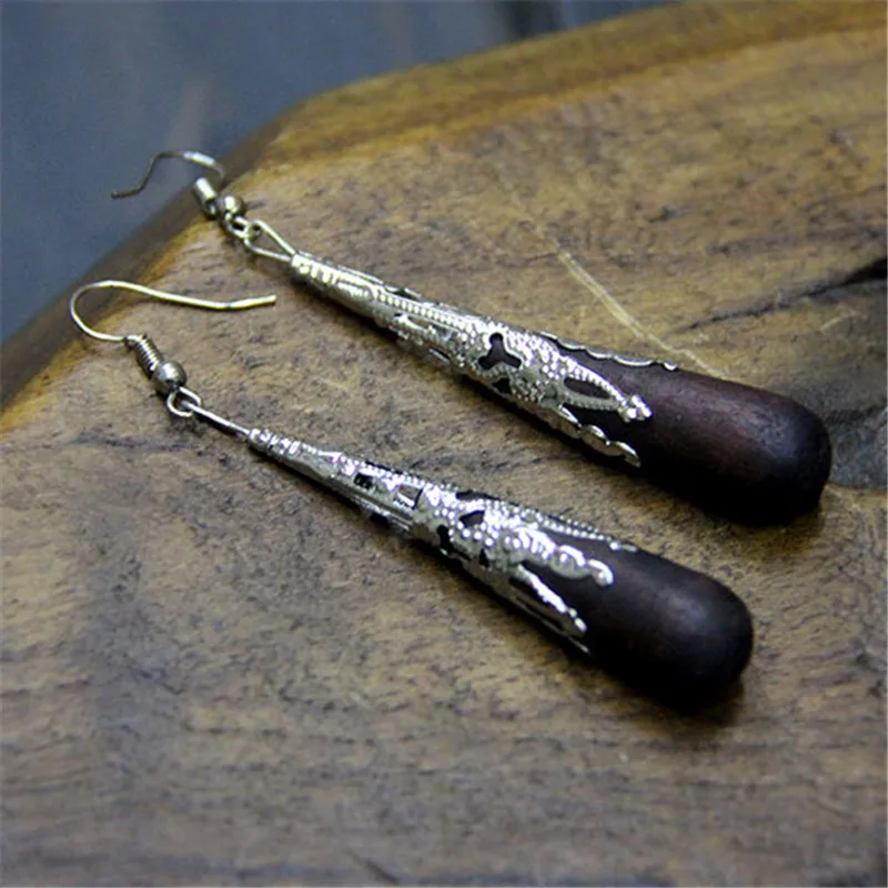 Уникальные элегантные ажурные серьги ручной работы из тибетского серебра с