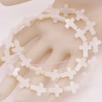 cross shell 12mmx15mm white mother of pearl loose beads strand 15 jewelry making