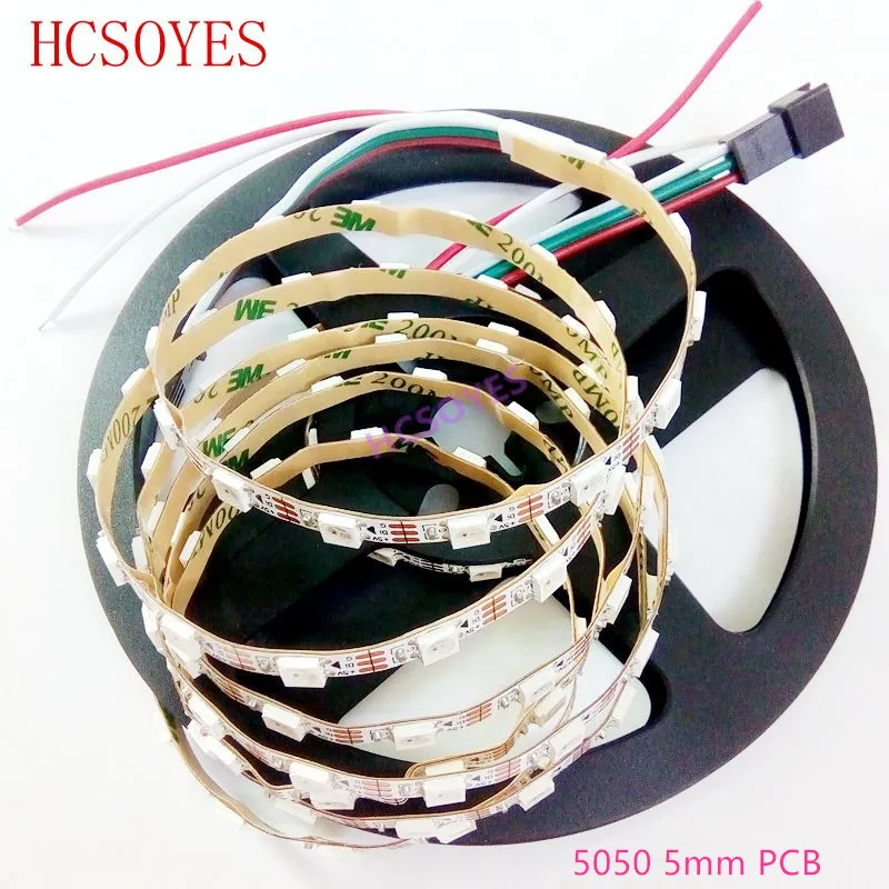 (2 м/лот) DC5V SK6812 3535 5050 60 светодиодный s/m 4 мм 5 PCB неводостойкая RGB адрессветодиодный