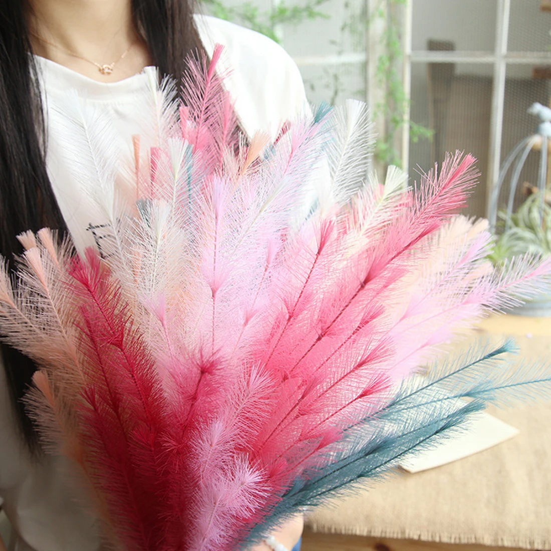 Artificial Flowers Fake Plastic Art Small Bouquet Flores Home Party Wedding Decorations Vivid Fuzzy Decorative | Дом и сад