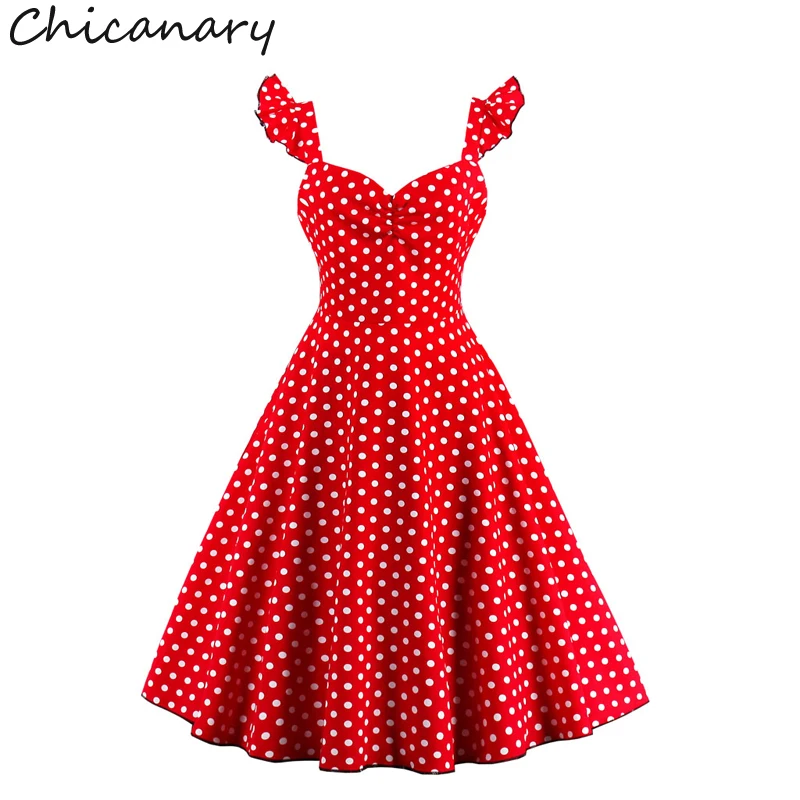 Кляузничество 50 s Винтаж Элегантное коктейльное платье ретро качели в горошек