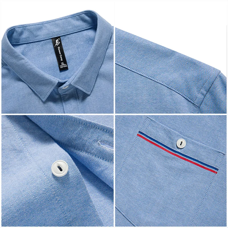 Pioneer Camp New Spring long sleeve casual shirt men brand-clothing social male top quality cotton dress ACC705068 | Мужская одежда