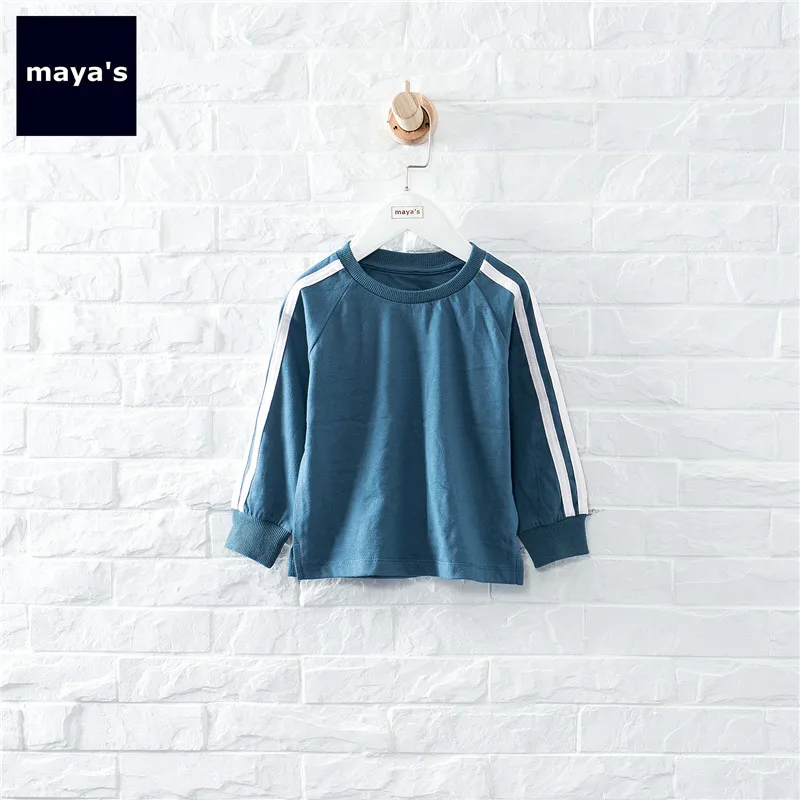 Mayas/Новые модные мягкие хлопковые базовые рубашки для мальчиков осенние Топы в