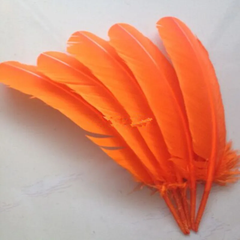 orange 10 шт. красивые перья индейки(от 28 до 30 см/11-12 дюймов) DIY Свадебные украшения различные цвета на выбор - Цвет: orange