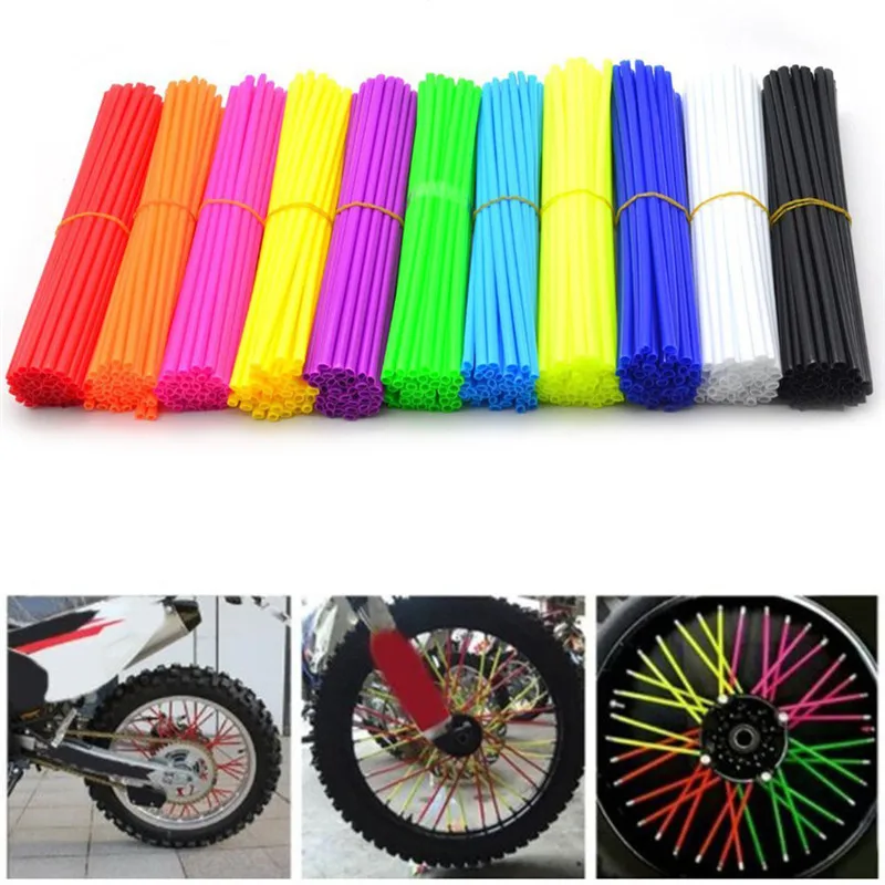 72pcs Wheel Spoke Cover Wrap Kit for Motorcycle Motocross Dirt Sports Bike Auto Car Styling Auto Accessories Motorcycle Hot Sale