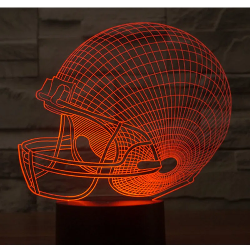 3D LED ночник регби шляпа с 7 видов цветов свет для украшения дома лампа