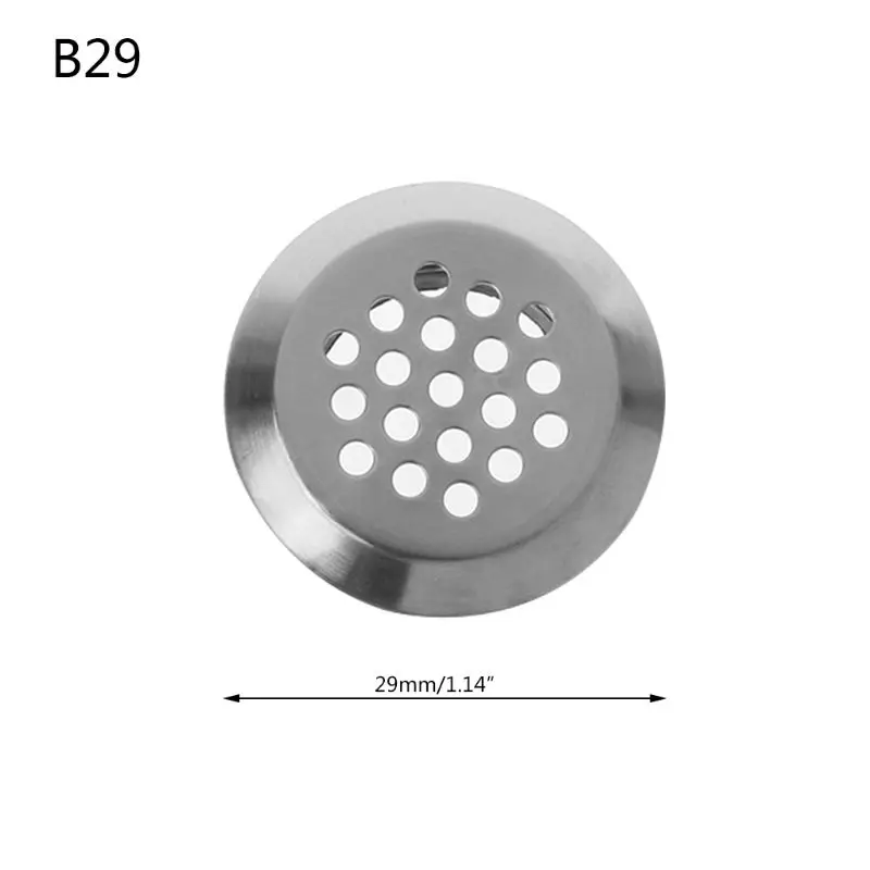 Convex 29mm 1 шт. вентиляционная решетка из нержавеющей стали с отверстиями для вентиляционного отверстия круглой формы 19 мм, 25 мм, 29 мм, 35 мм, 53 мм - Цвет: Convex 29mm