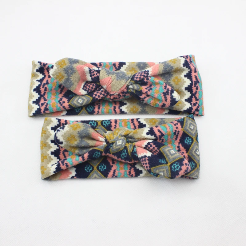 Повязка на голову Мама и я с вязаной тканью повязка для девочек подходящая ко мне