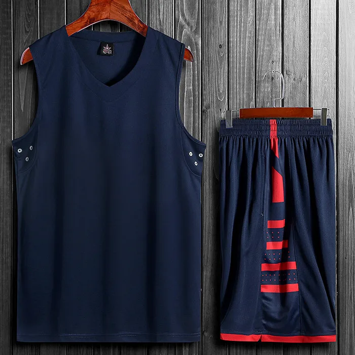 A090 navy blue Детские мужские баскетбольные майки, набор, Униформа, Молодежный спортивный комплект, одежда для мужчин, баскетбольные рубашки, Джерси, костюм, команда с индивидуальным принтом - Цвет: A090 navy blue