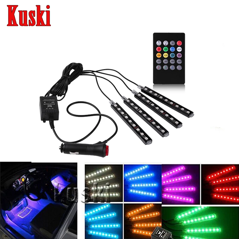 Автомобильный неоновый светильник голос Управление для Ford Focus 2 3 1 Fiesta Mondeo Kuga Ecosport