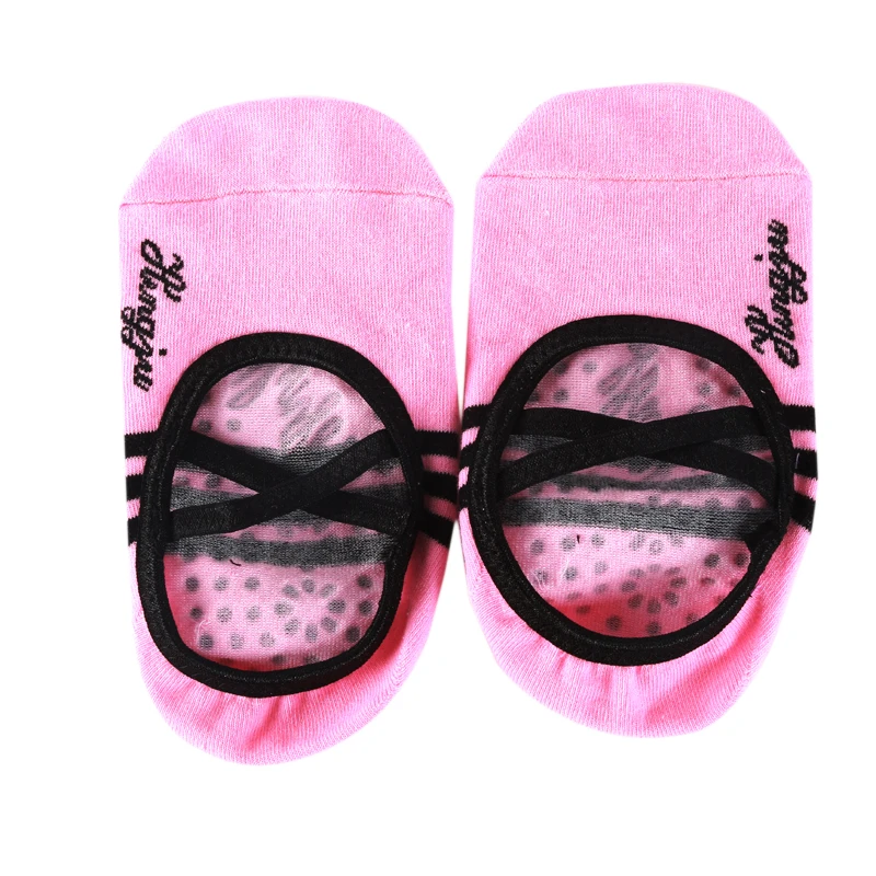 Pink Женские носки для йоги, с круглым носком, с открытой спиной, хлопковая, не полосатая повязка, спортивные носки, вентиляция, Пилатес, детские колготки танцевальные носки, Тапочки - Цвет: Pink