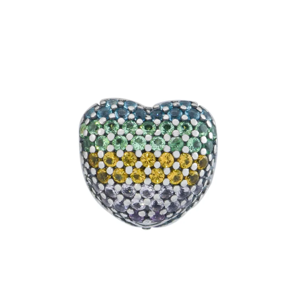 

Fits Europe Bracelets Multi-Color CZ Pave Clip Charms S925 Original Sterling Silver Charm Beads for Jewelry Making kralen