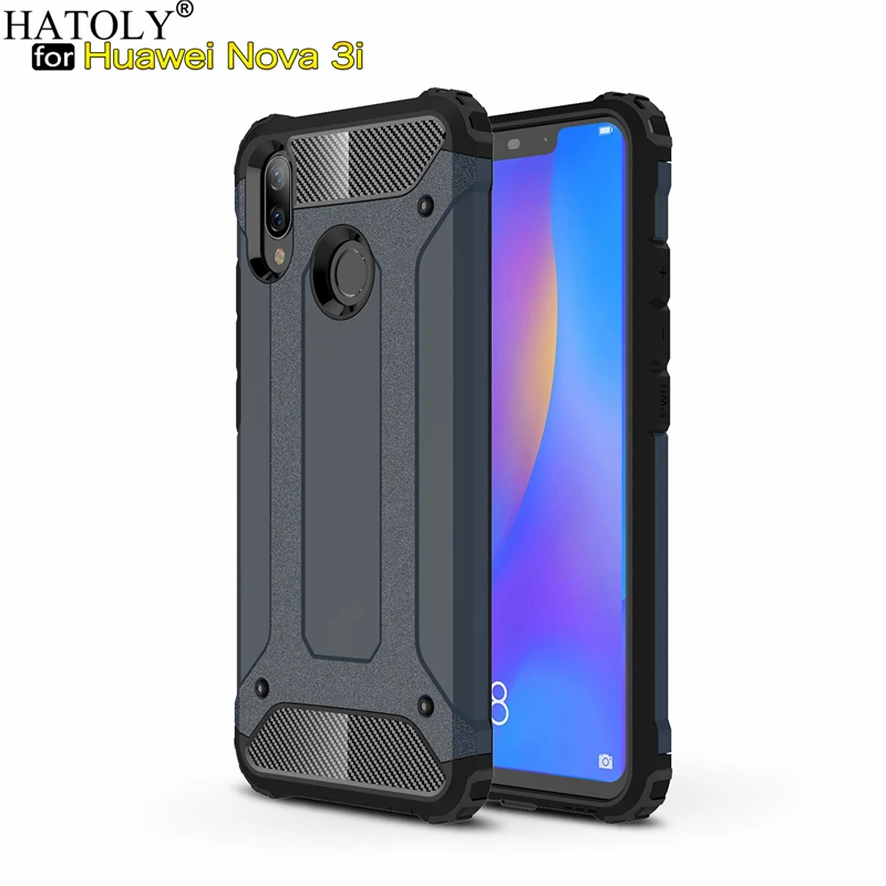 HATOLY чехол для Huawei Nova 3i тяжелый армированный тонкий жесткий резиновый силиконовый