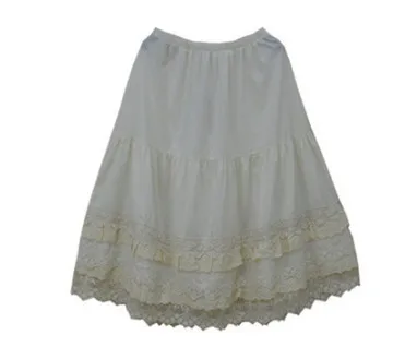 beige 1921 Mori Girl многослойная кружевная повседневная юбка для женщин, винтажный стиль, Сказочная кружевная вышивка, плиссированная Нижняя юбка размера плюс, Saias#1921 - Цвет: beige 1921