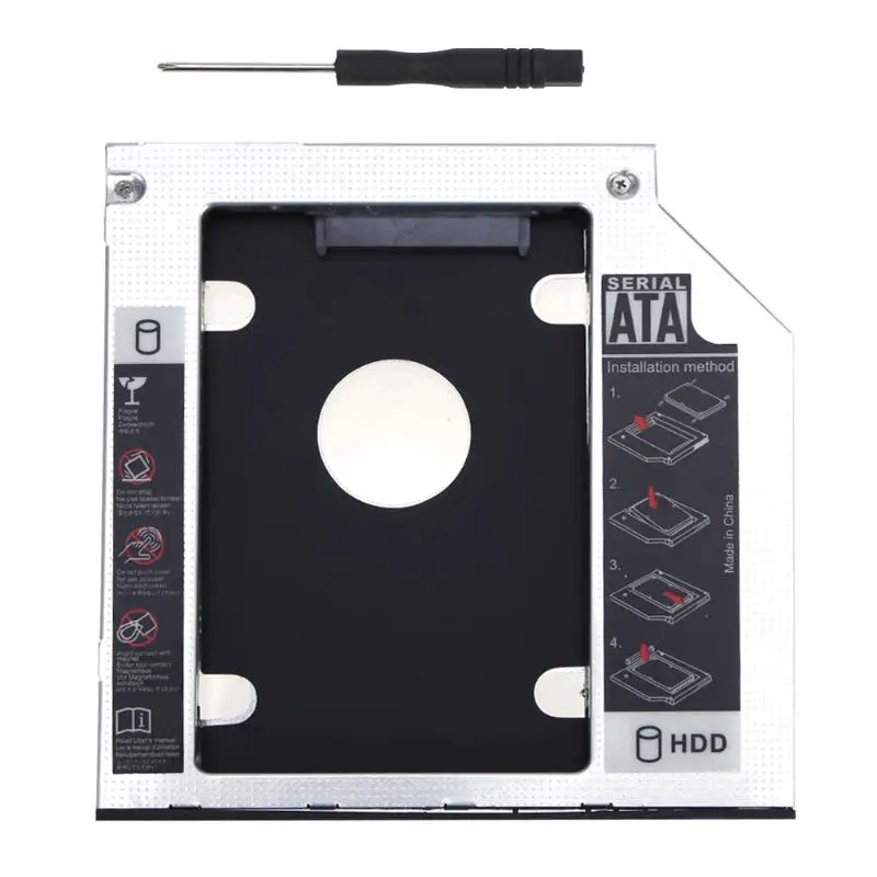 Алюминий Универсальный 2nd HDD Caddy 9 5 мм SATA 3 0 Светодиодный индикатор для 2 дюймов 7