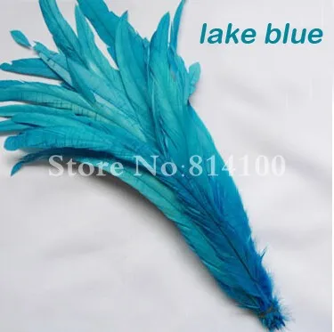 lake blue 40-45 см с перьями из хвоста петуха черного цвета Сделай Сам перо Одежда Свадебные вечерние принадлежности производительность необходимые Мода - Цвет: lake blue