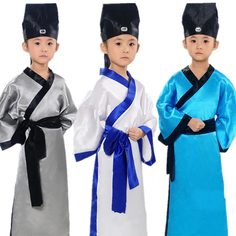 Костюм китайского народного танца Hanfu для мальчиков традиционный Женский костюм