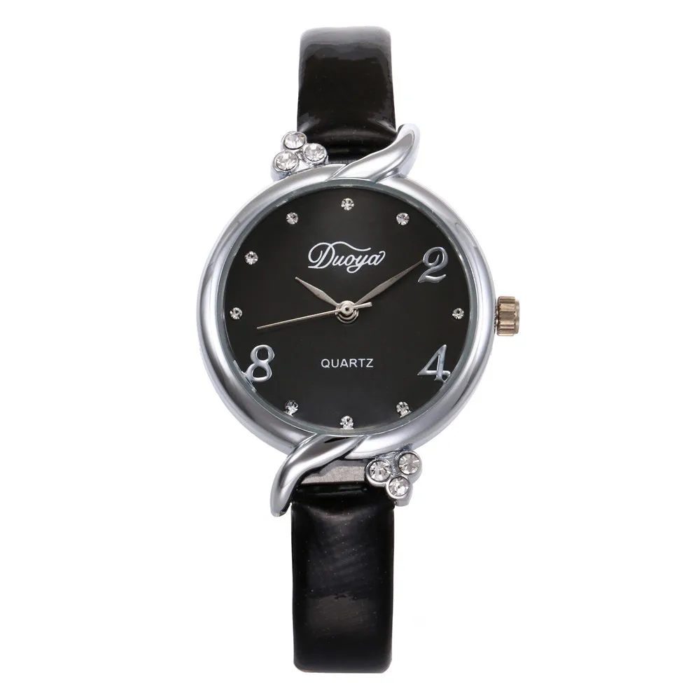 2019 новые кварцевые круглые наручные часы Reloj Mujer женский модный кожаный браслет