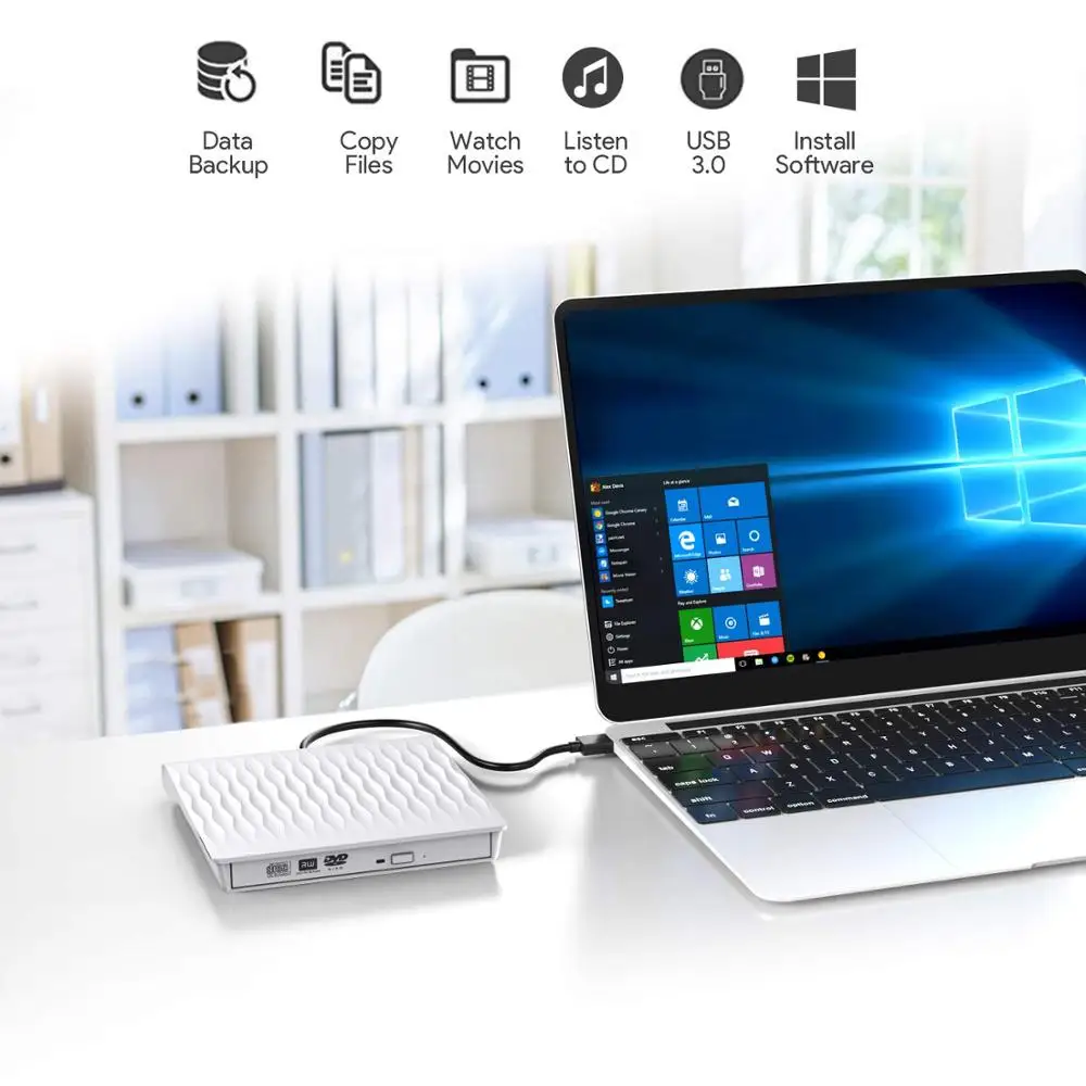 YiYaYo USB 3 0 DVD привод Оптический Внешний RW ГОРЕЛКА CD ROM плеер для ноутбука hp Компьютер