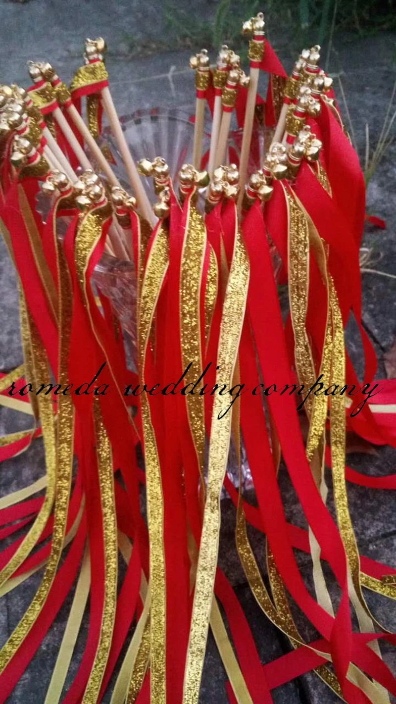 Бесплатная доставка (50 шт./лот) модная свадебная Золотая блестящая палочка ribbonwith