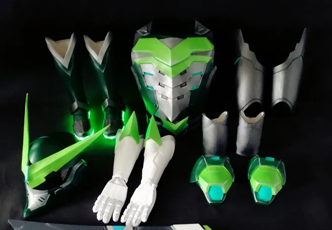 Настроить Overwatch Genji Skin Sentai Броня Косплей|Аксессуары для костюмов| |