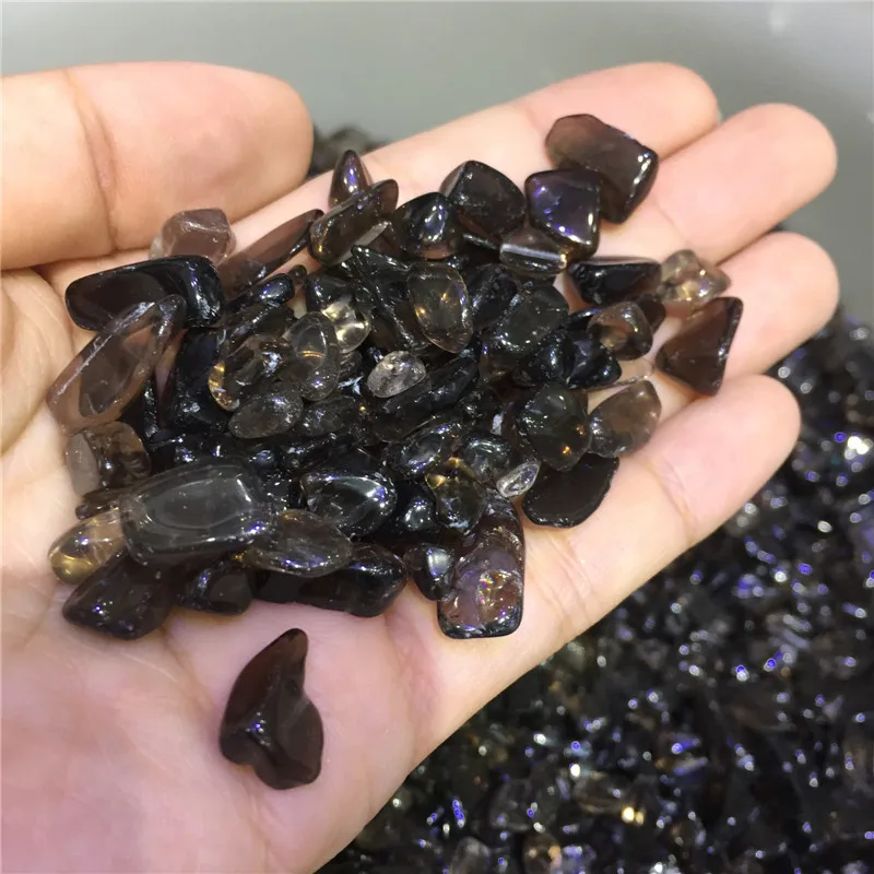 100g natural stones and minerals smoky quartz crystal tumbled for fish tank aquarium garden home decoration wholesale | Дом и сад