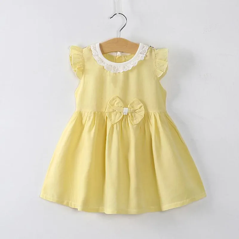 Платье для новорожденных девочек Хлопковое платье с короткими рукавами
