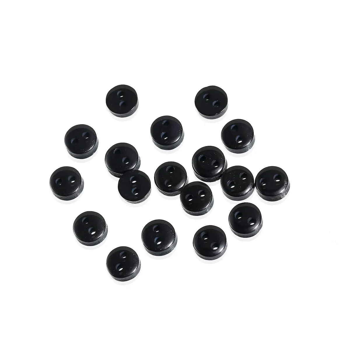 

DoreenBeads Resin Sewing Scrapbooking Buttons Round Black 2 Holes 6mm( 2/8") Dia, 200 PCs