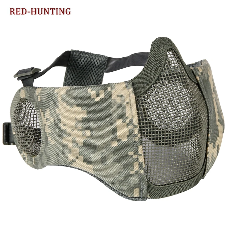Tactical Foldable Mesh Mask With Ear Protection for Airsoft Paintball with Adjustable Elastic Belt Strap Accessories | Спорт и