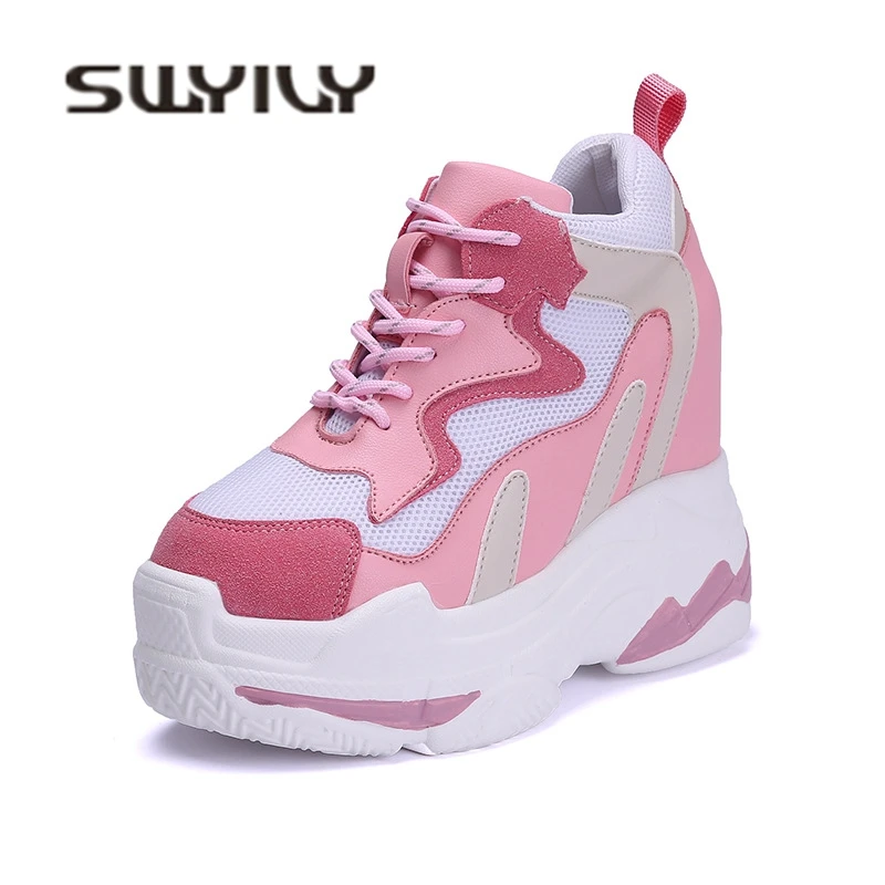 SWYIVY Chaussure Femme женская обувь на танкетке кроссовки Новинка 2019 года Модные женские